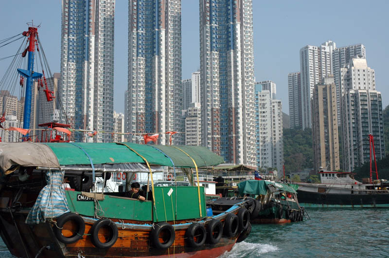Sampans in Aberdeen Harbor